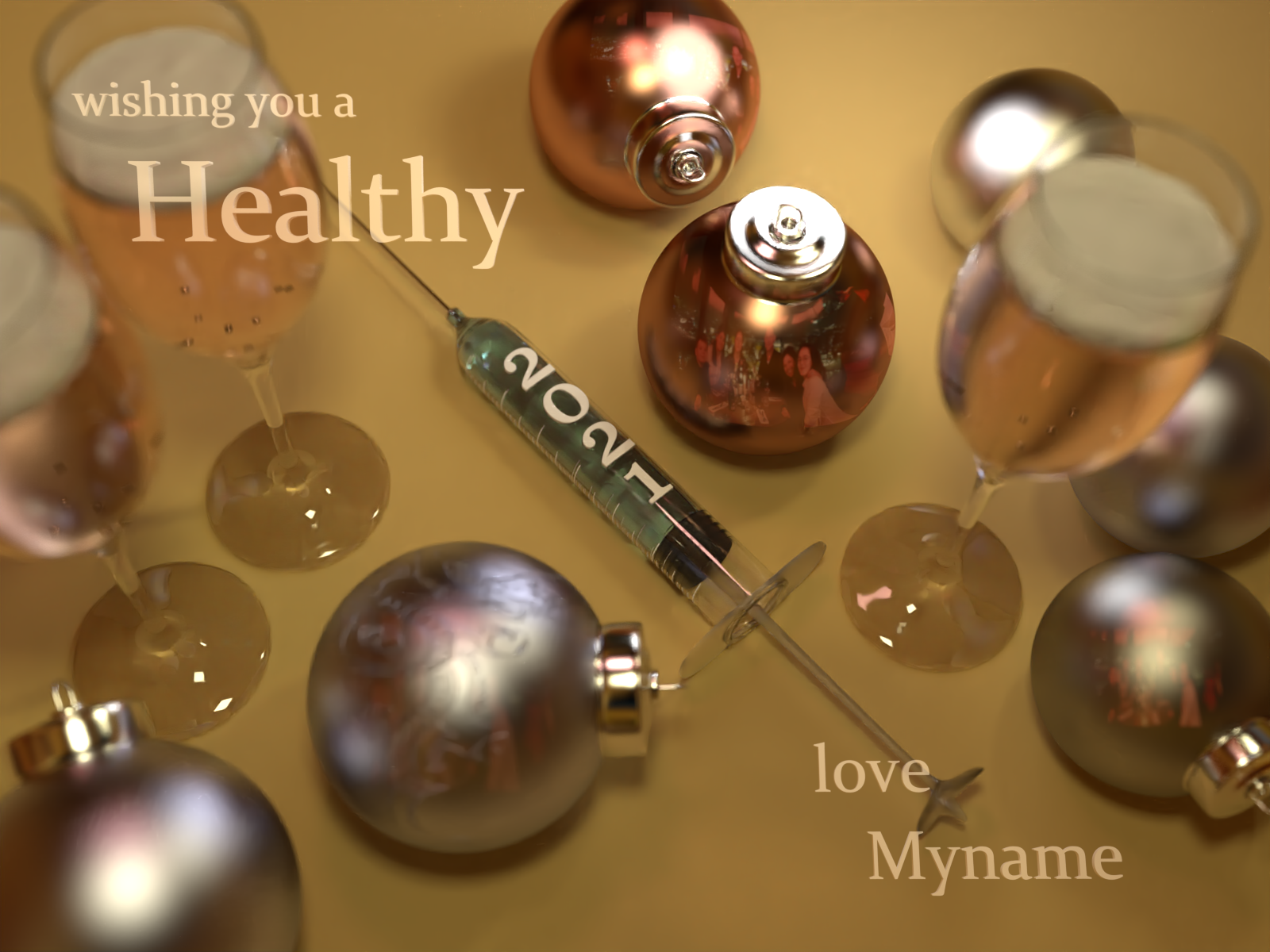 My -have a healthy 2021- New Year greeting card - Easy to adjust preview image 1